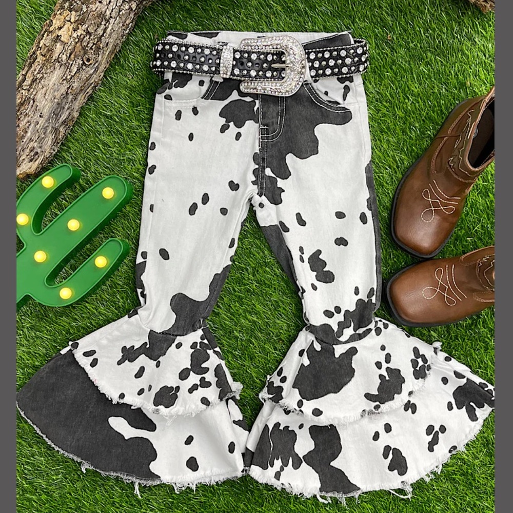 Black Cow Spotted Bell Bottoms